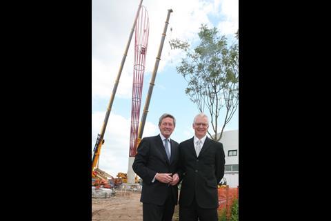 (Left) Professor Sir Colin Campbell, vice-chancellor of the University of Nottingham; (right) Ken Shuttleworth of MAKE architects